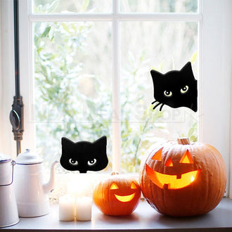 Decorazione della silhouette del gatto in metallo di Halloween