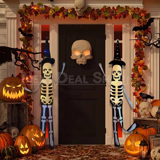 Decorazione da appendere con scheletro di Halloween con luce a LED