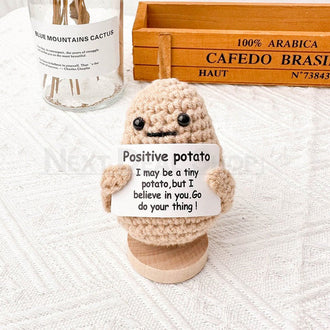 Handmade Crochet Potato with Positive Quote