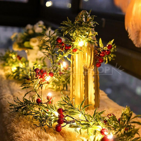 LED Red Berry Pine Needle Christmas Lights-Next Deal Shop-Next Deal Shop