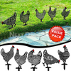 5 pièces – Piquet de jardin en forme de silhouette de jardin familial de poulet.