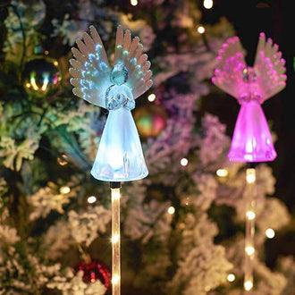 Luz de ángel LED con energía solar XMAS
