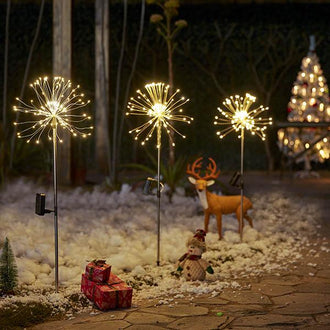 XMAS LED-vuurwerktuinpaal op zonne-energie