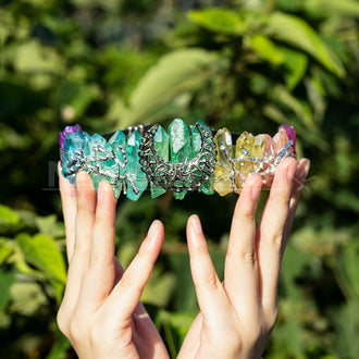 Aura rauwe kristallen tiarakroon