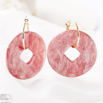 Roze marmeren oorbellen