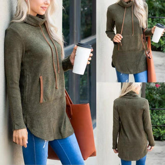 Athleisure sweatshirt met trechterhals