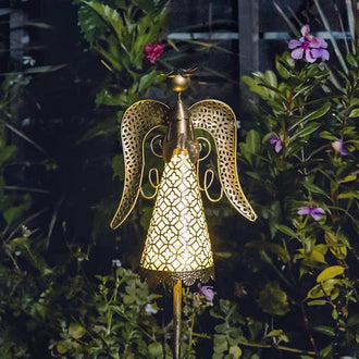 Solar-Powered Angel Stake Light